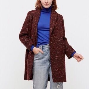 J. Crew Daphne Coat in Burgundy Tweed